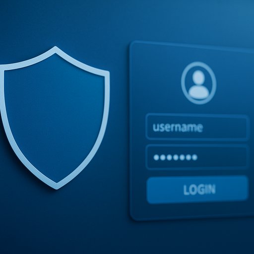 P999 data security hero banner showing a shield icon and secure login interface, reflecting trust and protection for Pakistani players. The calm blue palette conveys security and reliability.