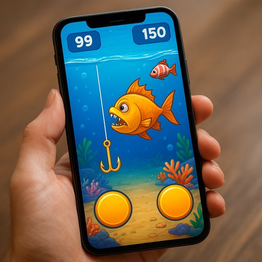 Smartphone screen showing a responsive arcade fishing interface with large tap targets and clear scoring. This mobile-friendly layout appeals to players in Karachi and Lahore.