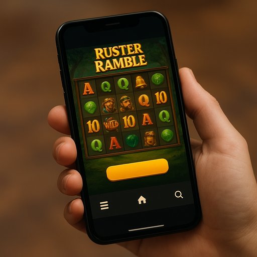 Smartphone screen shows the P999 lobby with the Ruster Ramble theme. The layout highlights mobile-friendly navigation and fast access for Pakistani players. The design emphasizes responsive layout and touch controls for a smooth experience.